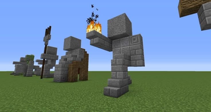 an image of a minecraft video game scene with fire coming out of the fireplace