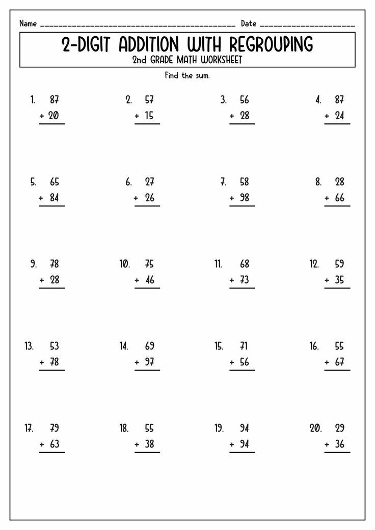 Math Worksheets for 2nd Graders | 2nd grade math worksheets, Math ...