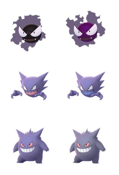 Shiny Gastly, Haunter, & Gengar models ... | Gengar pokemon, Gengar ...