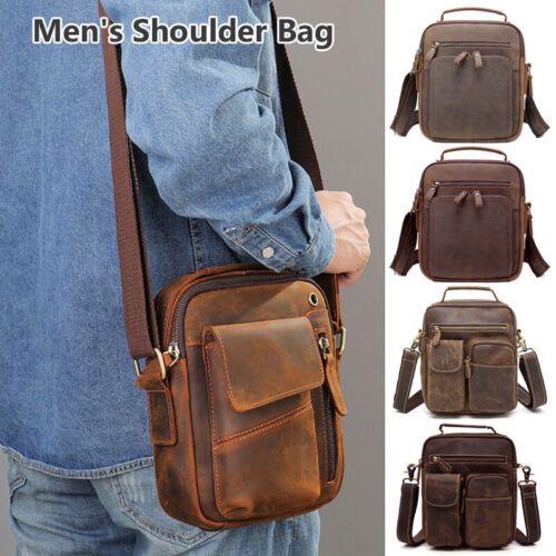 ad eBay - Find many great new & used options and get the best deals for Mens Shoulder Bags Crazy Horse Genuine Leather Crossbody Messenger Bag Business at the best online prices at eBay! Free shipping for many products! Travel Crossbody, Bag Business, Messenger Bag Men, Crossbody Messenger Bag, Crazy Horse, Men's Accessories, Business Fashion, Laptop Bag, Leather Crossbody