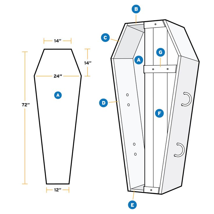 an image of a wooden box with measurements for the top and bottom section on it