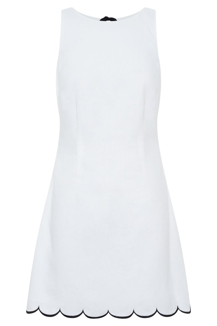 Close contrast.Unveil the SOFIANE Scalloped Linen Mini Dress, a fusion of sophistication and charm. Crafted to perfection, this dress features a boat front neckline that exudes timeless elegance. With its A-line shape and mini length, it offers a flattering silhouette that's both chic and feminine. The back keyhole with tie detail adds a touch of allure, while the invisible side zipper ensures a seamless fit. Complete with contrast scalloped hem detailing and a unique contrast back keyhole desig Maxi Dress Sale, Linen Mini Dress, Beige Dresses, The Invisible, Scalloped Hem, Birthday Dresses, Spring Dresses, Jersey Dress, Festival Outfits