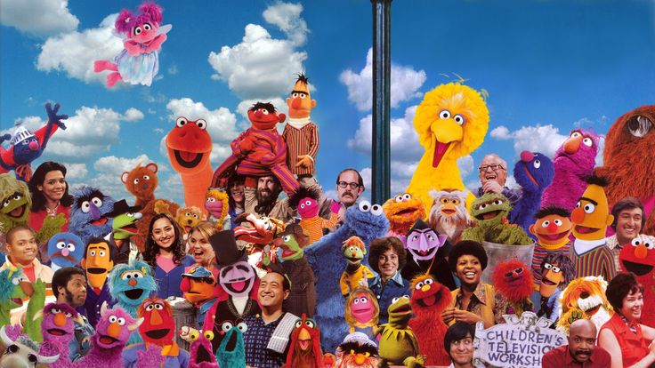 the sesame street dvd cover is full of characters