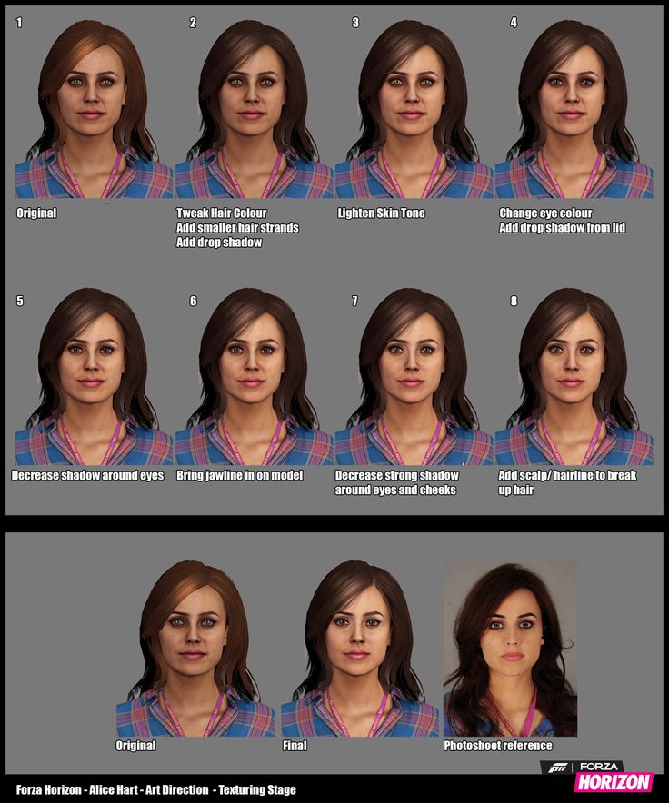 a woman's face is shown with different expressions