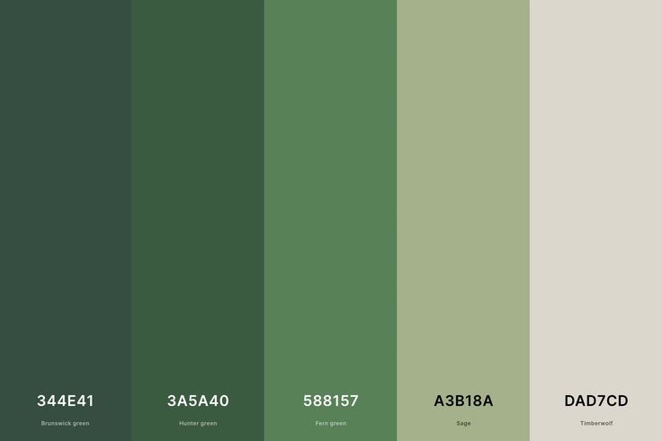 the color palette is green and gray with white numbers on each side, including three different shades