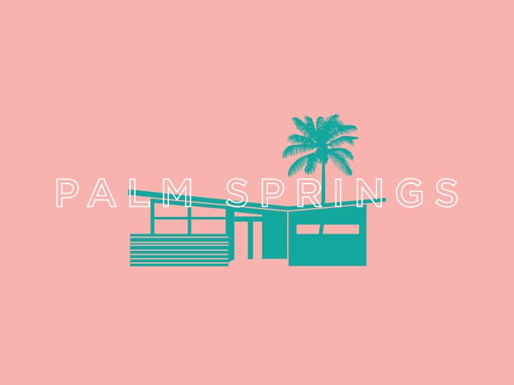 the palm springs logo on a pink background