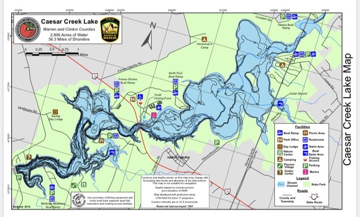 a map showing the location of cedar creek lake and its surrounding lakes, along with other areas