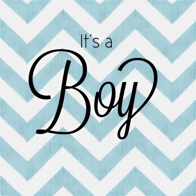 the words it's a boy on a blue and white chevron background