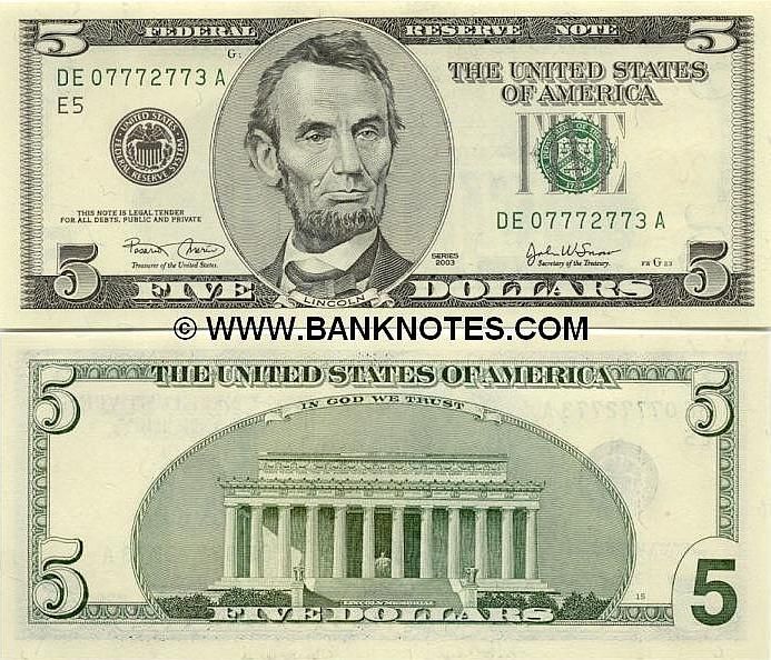 two bills with the image of abraham lincoln on them