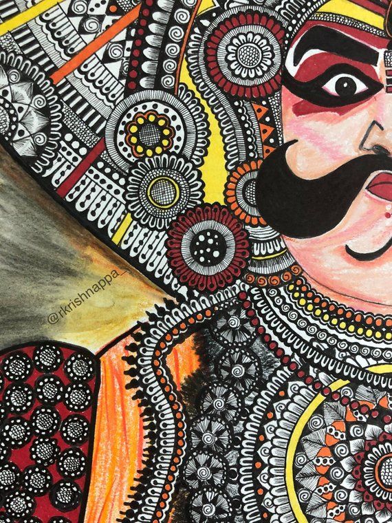 Yakshagana Dancer Face Art Print In 2019 Yakshagana Art Prints