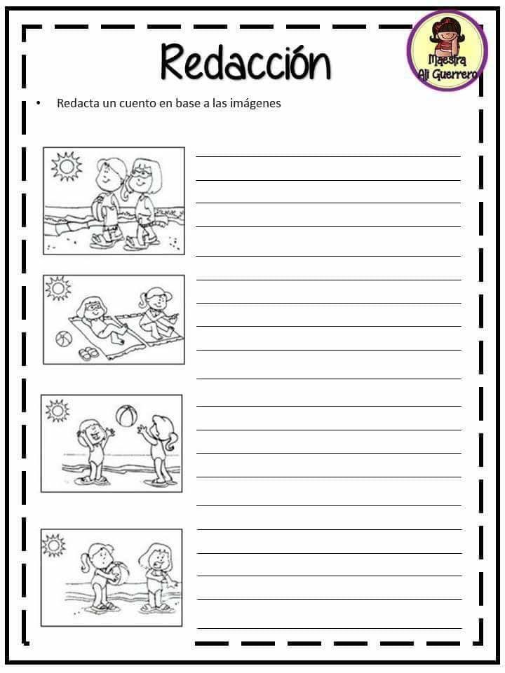 a spanish worksheet with the words redaccion on it and pictures of people