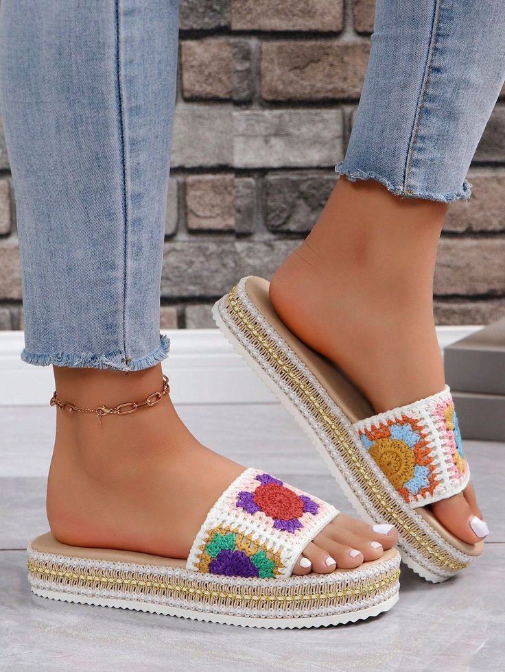 Elevate your style with our 2024 Trendy Knitted Platform <a href="https://canaryhouze.com/collections/women-canvas-shoes?sort_by=created-descending" target="_blank" rel="noopener">Sandals</a>. Featuring wedge heels and thick soles White Chunky Platform Casual Wedge Sandals, Casual Wedge Sandals With Thick Bottom, Wedge Heel Sandals With Thick Bottom For Vacation, White Casual Chunky Platform Wedge Sandals, White Wedge Sandals With Thick Bottom For Summer, White Platform Slippers With Wedge Heel For Vacation, Vacation Wedge Heel Sandals With Thick Bottom, White Wedge Heel Platform Slippers For Vacation, Vacation Sandals With Thick Wedge Heel