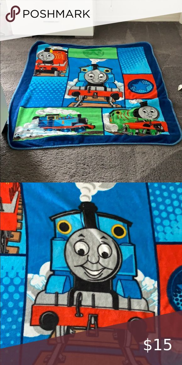 the thomas the train blanket is on display