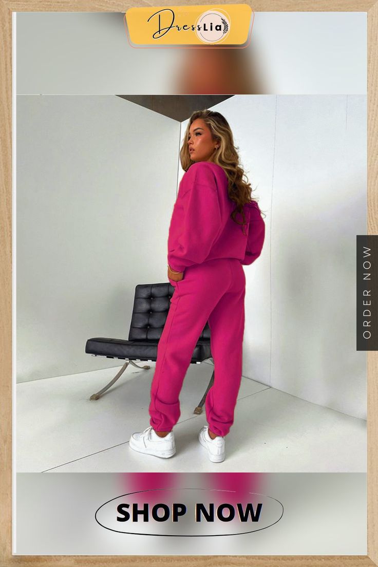 Casual Sportswear Joggers Two Piece Pants Set Sporty Baggy Joggers For Loungewear, Sporty Pink Bottoms With Ribbed Cuffs, Sportswear Tracksuit With Pockets For Loungewear, Sportswear Tracksuit With Elastic Waistband For Loungewear, Fall Sportswear Pants For Loungewear, Sporty Pink Sweatpants With Ribbed Cuffs, Pink Joggers With Ribbed Cuffs For Jogging, Pink Sweatpants With Ribbed Cuffs For Jogging, Sporty Pink Pants With Ribbed Cuffs