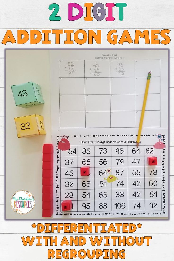 Two Digit Addition Games [Video] [Video] | Addition games, Subtraction ...