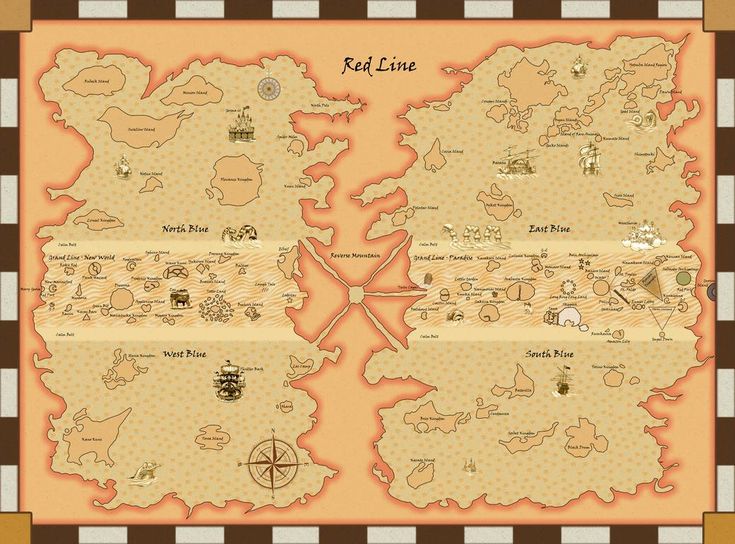 a map that is on top of a checkered tablecloth with animals and other things around it