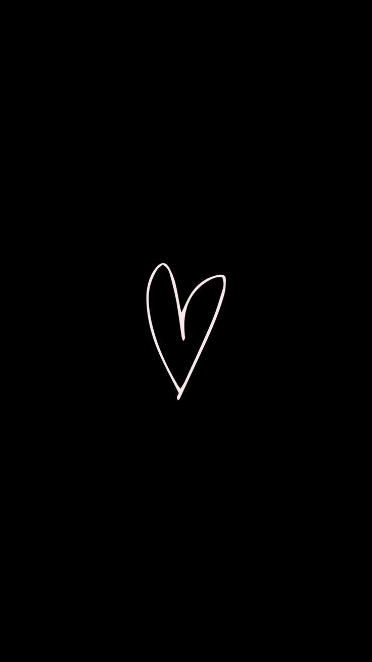 Minimal Black Aesthetic Wallpaper with Heart Design | Black ...