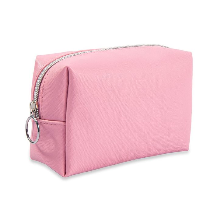 Make Up Pouch for Women with Zipper Pink Cosmetic Bag With Zipper Closure For Daily Use, Pink Cosmetic Bag With Zipper For Daily Use, Portable Rectangular Pouch, Pink Rectangular Cosmetic Bag With Zipper Pocket, Trendy Pink Cosmetic Bag For Storage, Rectangular Pink Cosmetic Bag With Zipper Pocket, Pink Rectangular Pouch For Storage, Trendy School Cosmetic Bag With Zipper Pocket, Rectangular Case Bag With Zipper Pocket