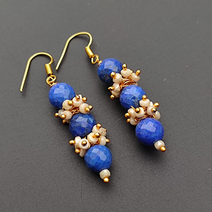 You will receive 1 pair of Lapis Lazuli With Mystic Coated Sapphire Natural Gemstone Beaded earring Genuine Stone jewelry Handmade Stylish earring For Women & Girl.   Size:     60  mm long.       Thank you very much for visiting ! Any questions, please feel free to contact us. Discount for bulk provide. Gemstone Beaded Dangle Earrings For Jewelry Making, Gemstone Beads Dangle Earrings For Jewelry Making, Dangle Beaded Earrings With Gemstone Beads For Jewelry Making, Gift Gemstone Beaded Earrings, Blue Gemstone Beads Earrings For Gift, Handmade Blue Spiritual Earrings, Blue Handmade Spiritual Earrings, Adjustable Beaded Earrings With Natural Stones, Adjustable Beaded Earrings With Natural Stones For Gift