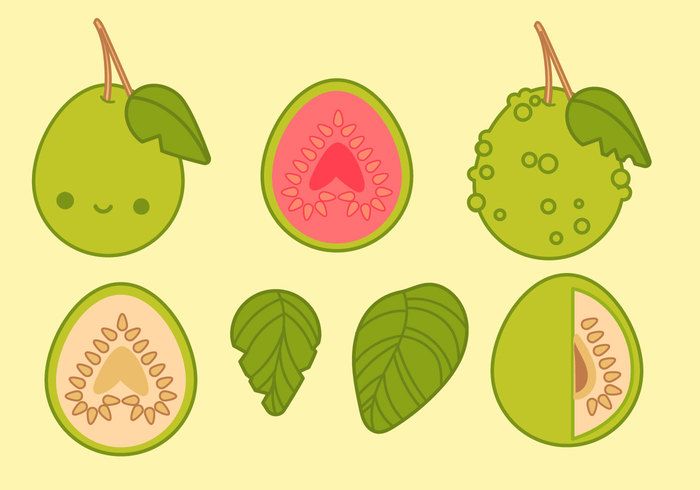 a collection of different fruits with faces drawn on them