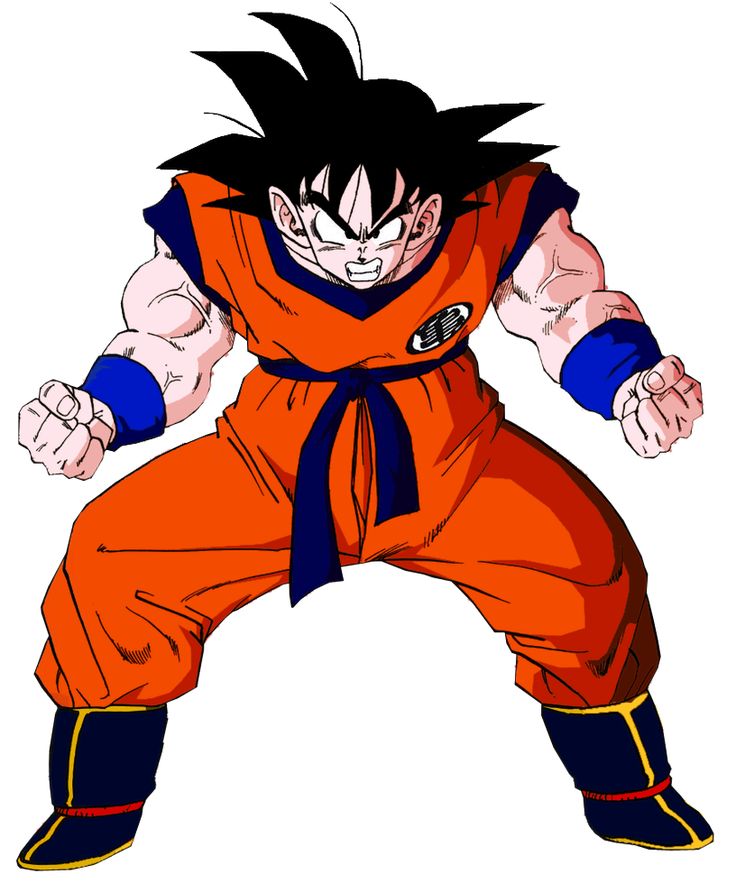 a drawing of gohan from dragon ball super saiyans, with his arms stretched out