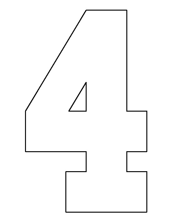 the number four is shown in black and white