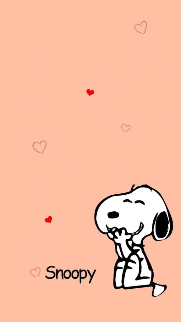 snoopy wallpaper with hearts in the background