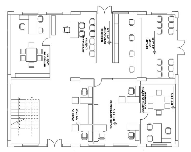 the floor plan for an office