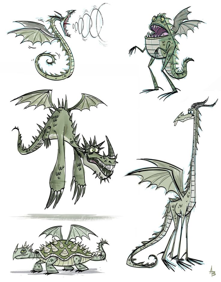 some drawings of different types of monsters