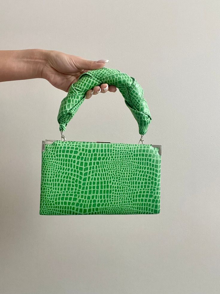 This is listing of mini light green handbag with handle. Bag and handle are made of faux leather fabric.  Box Type: - Gold (18 x 12 x 4 cm (7.1" x 4.7" x 1.6") , which goes with detachable handle - Silver (18 x 12 x 4 cm (7.1" x 4.7" x 1.6") , which goes with detachable handle Materials: Vegan leather for exterior  Velvet for interior  Metallic corners which additionally protect your handbag Standard shipping time:  EU countries: 4-14 days Outside EU: 5-30 days *if you want to know exact deliver Trendy Green Satchel With Mobile Phone Bag, Evening Green Shoulder Bag With Mobile Phone Pocket, Green Evening Shoulder Bag With Phone Pocket, Evening Green Clutch Mobile Phone Bag, Trendy Green Rectangular Shoulder Bag, Trendy Green Satchel With Removable Pouch, Green Leather Baguette Bag With Detachable Handle, Green Leather Top Handle Baguette Bag, Rectangular Satchel For Spring Formal