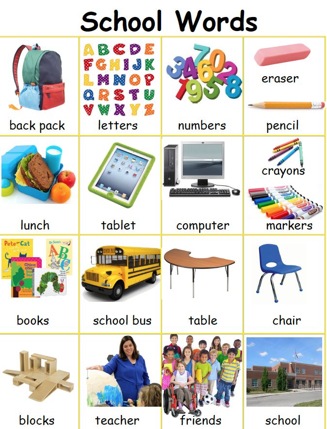 Back to School Vocabulary | Education and literacy, Kindergarten ...