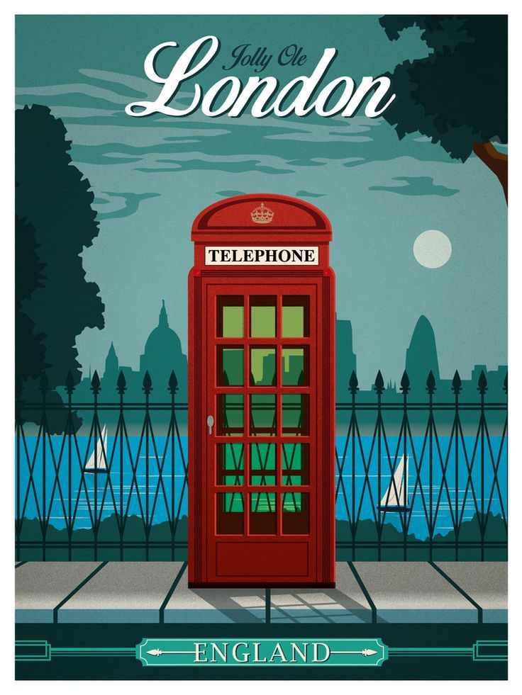 a red telephone booth sitting in front of a tree and fence with the words london on it