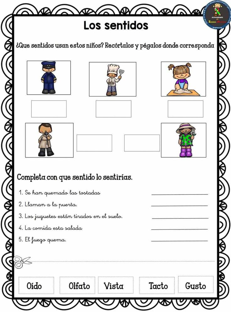 a spanish worksheet with pictures of people