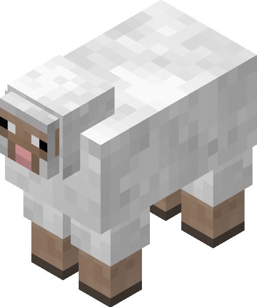 the pixel sheep is white and brown