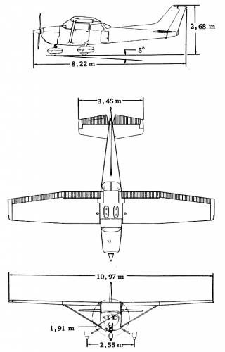 the plans for an airplane are shown in black and white