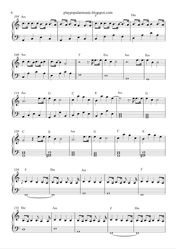 sheet music for piano with notes and chords