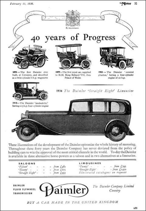 an advertisement for the daimer car company