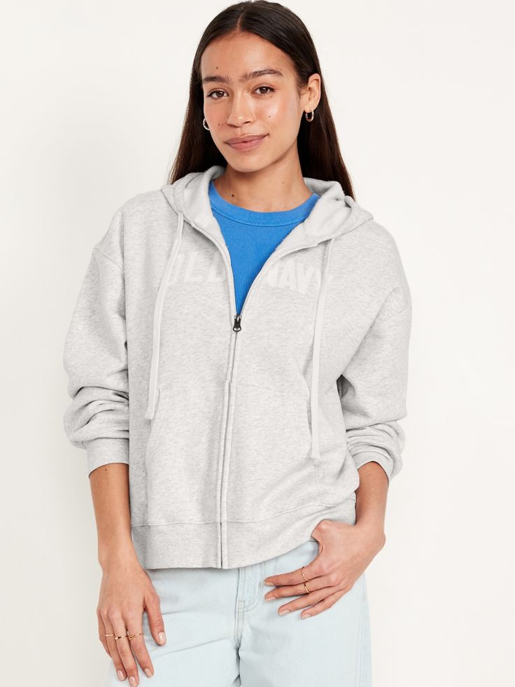 available exclusively online and at outlet stores drawstring hood drop-shoulder sleeves full-zip front hand-warming pockets rib-knit trim relaxed fit hits below waist models are approx.  5'9" and wear sizes s (4), l (12) and xl (18)machine wash according to the care instruction label Athleisure Sweats With Double-lined Hood, Casual Hooded Sweats With Pockets, Relaxed Fit Sweats With Drawstring Hood For Leisure, Comfy Sweats With Drawstring Hood For Leisure, Hooded Cotton Sweats, Sporty Fall Sweatshirt With Zipper Closure, Casual Winter Sweats With Drawstring Hood, Spring Sweatshirt With Zipper Closure For Loungewear, Fall Athleisure Hooded Jacket With Ribbed Cuffs