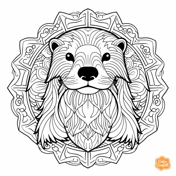 Sea Otter Coloring Page for Adults | Free Printable in 2024 | Mandala ...