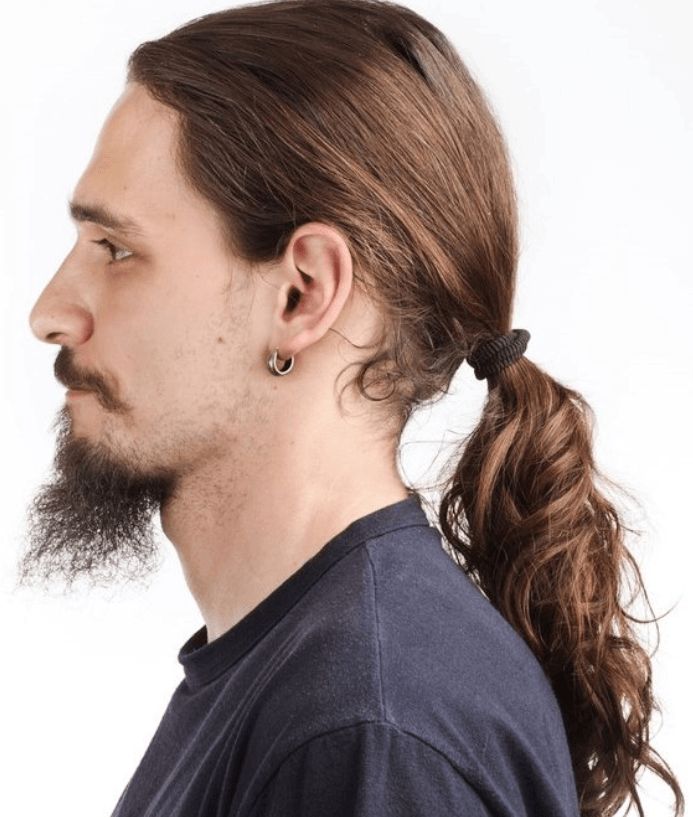 Image of Low ponytail hairstyle for men