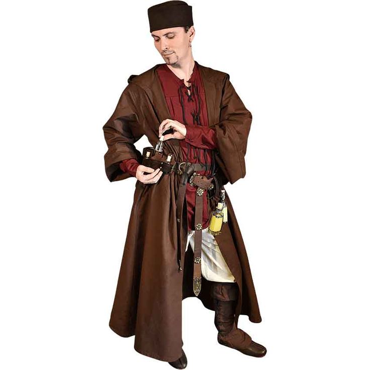 Medieval Alchemist Outfit Alchemist Outfit, Medieval Alchemist, Traveling Merchant, Medieval Outfits, Medieval Archer, Medieval Shoes, Knight Outfit, Wizard Robes, Medieval Cloak