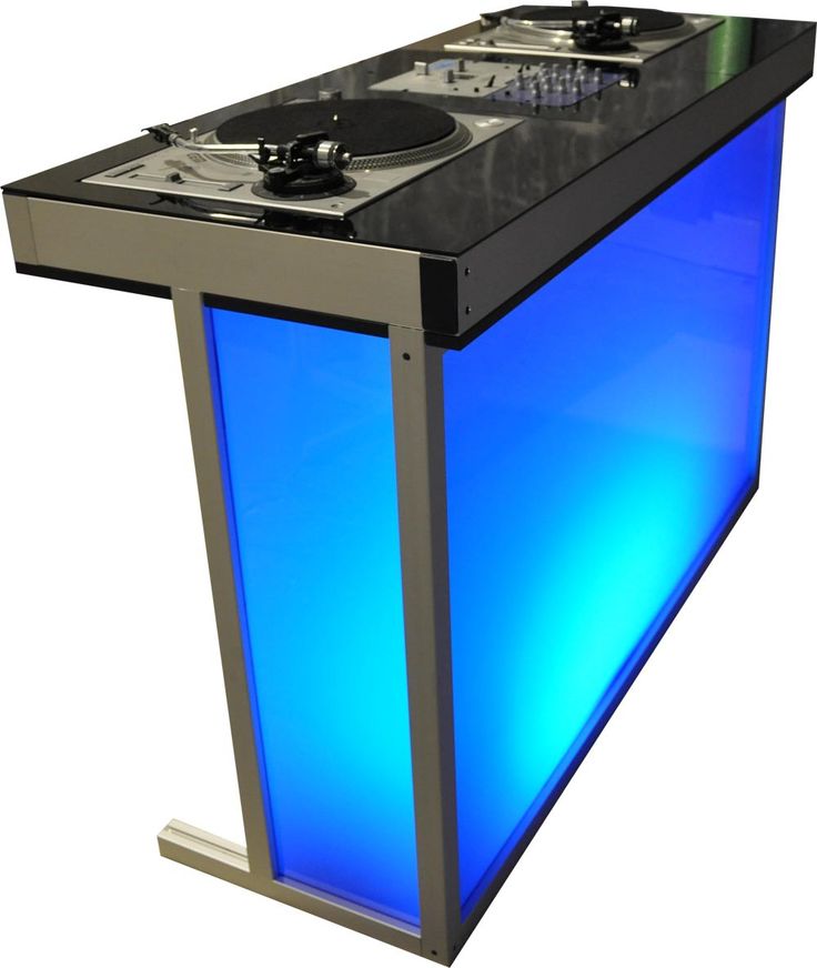 a dj's turntable with blue lights on it