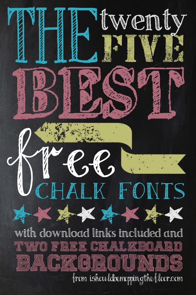 a chalkboard sign that says the five best free chalk font