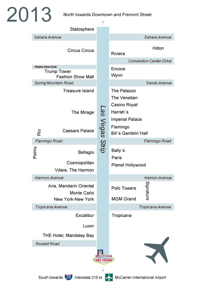 Vegas Trams Between Hotels Map