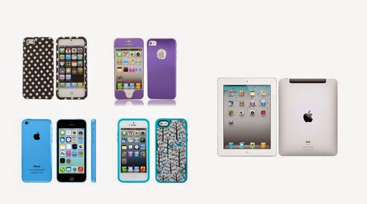 several different types of cell phones lined up next to each other on a white background