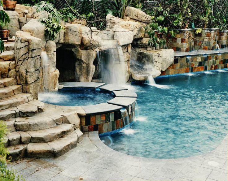 Slides|Gentili Custom Pools | Backyard pool landscaping, Swimming pools ...