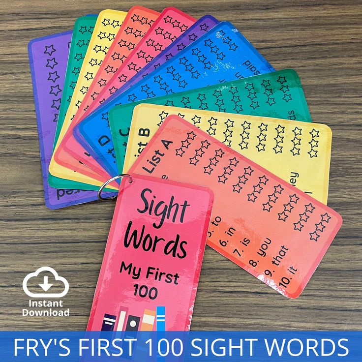 Sight Words Printable, Fry's First 100 Sight Word Flashcards ...