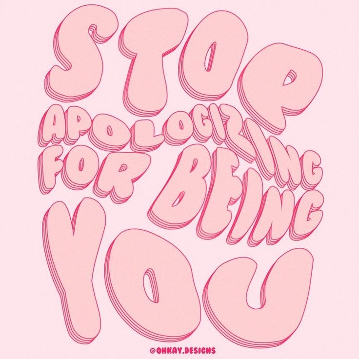 the words stop approaching for being you are in pink and white letters ...