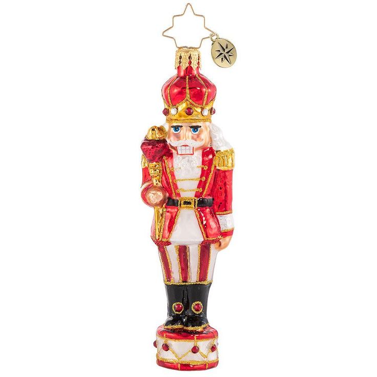 a christmas ornament with a nutcracker