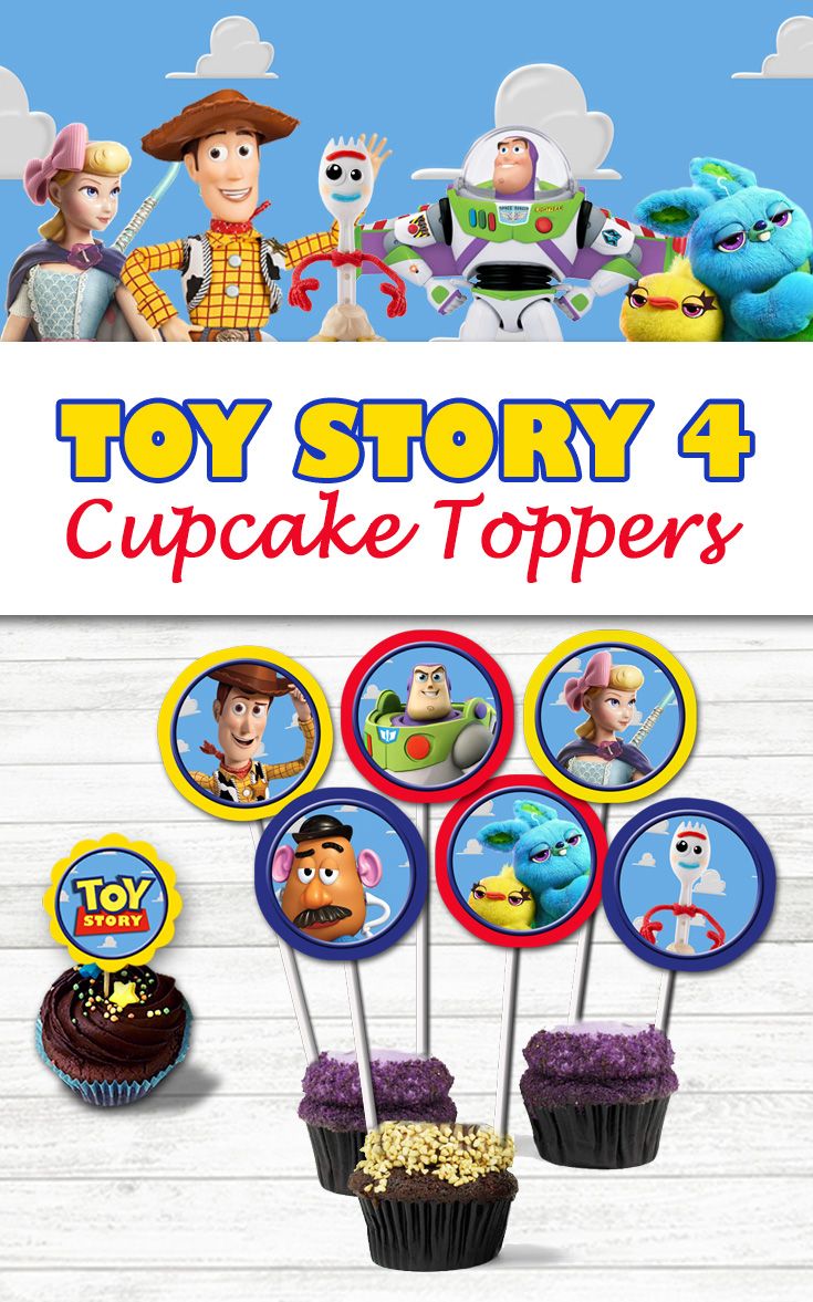 Toy Story 4 Printable Cupcake Toppers | Toy story birthday, Toy story ...